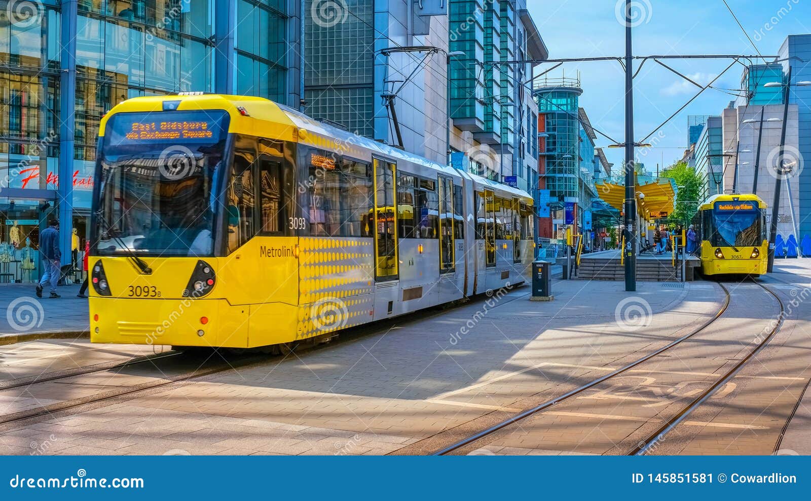 Light Rail Metrolink Tram in the City of Manchester in the UK Editorial Photo - Image of railway, britain: 145851581