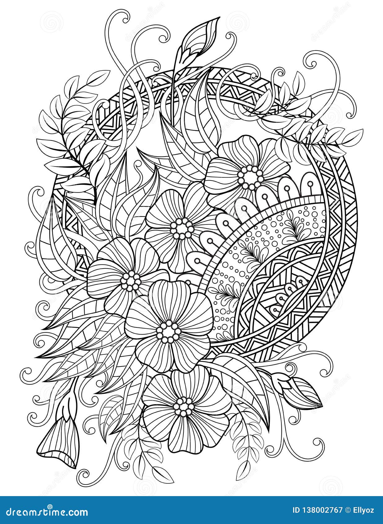 Mandala Adult Coloring Pages Stock Vector   Illustration of boho ...