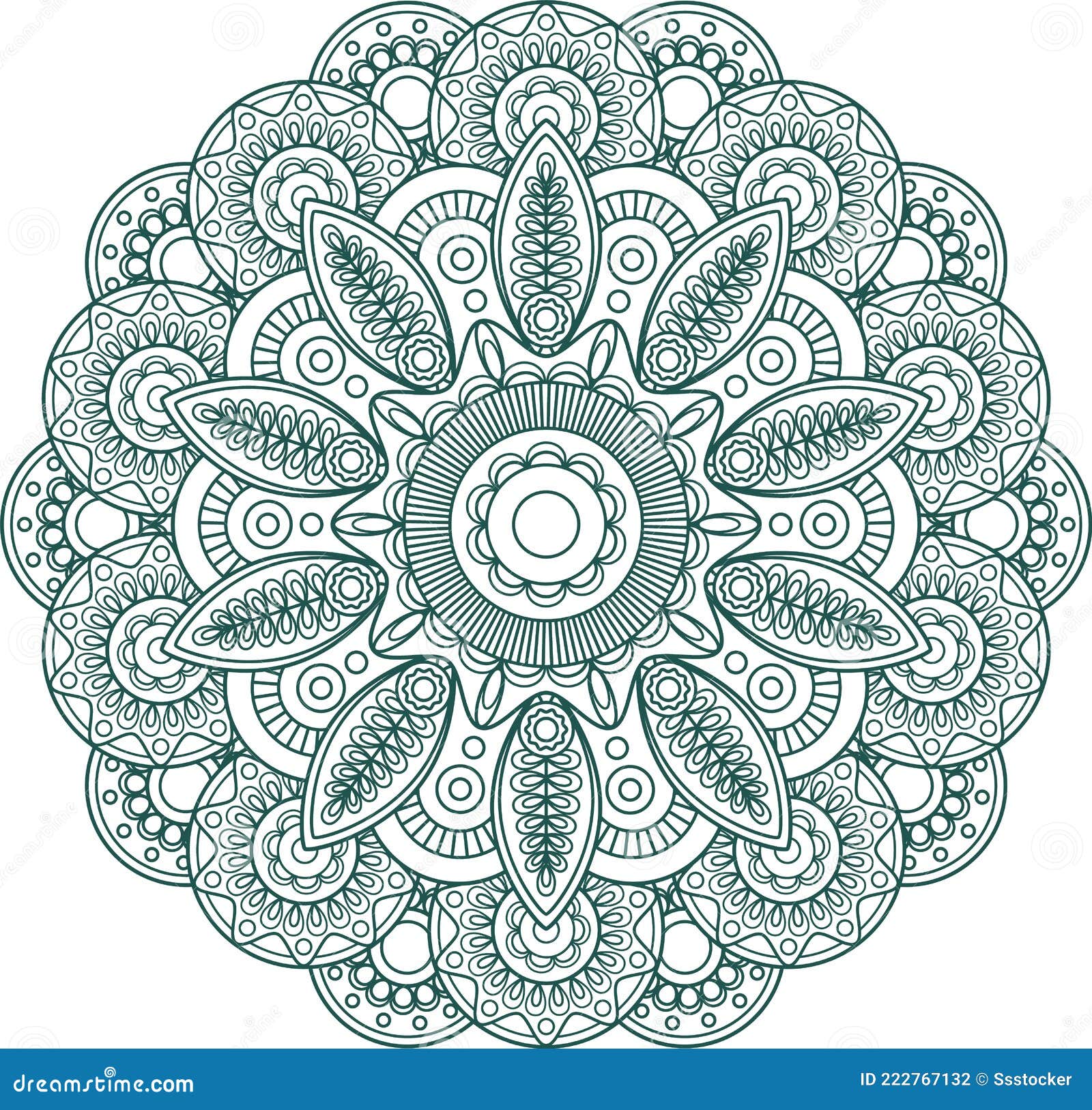 Mandala. Arabischen Indischen Islam Und Ottomanische Kultur Dekoration  Ethnischen Geometrischen Runden Ornament Vektor Abbildung - Illustration  von geometrisch, dekorativ: 222767132