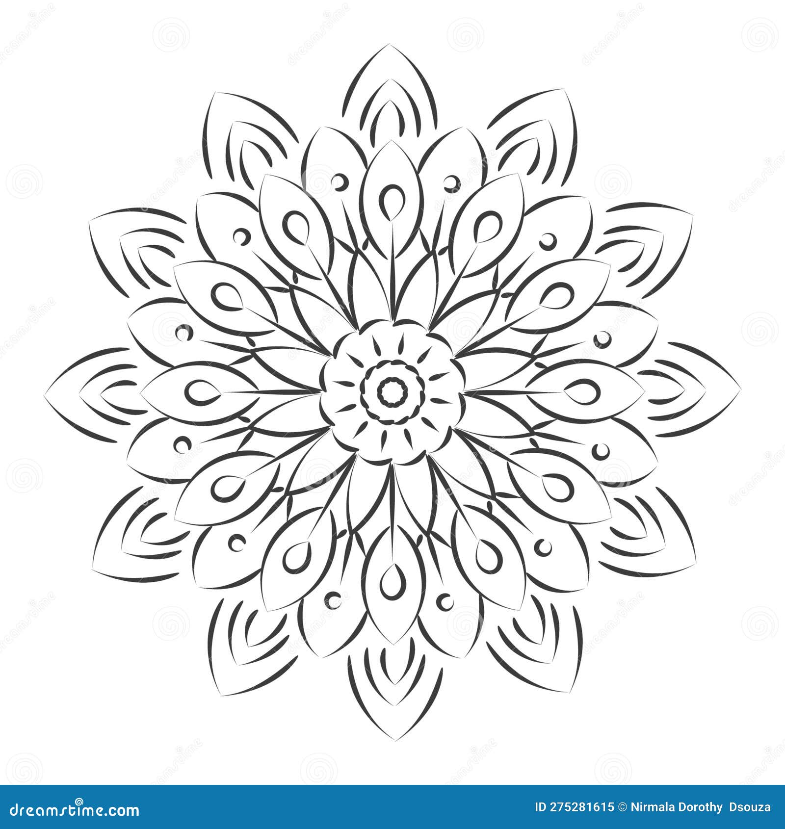 Mandala Art Design in Circle Stock Vector Illustration of floral