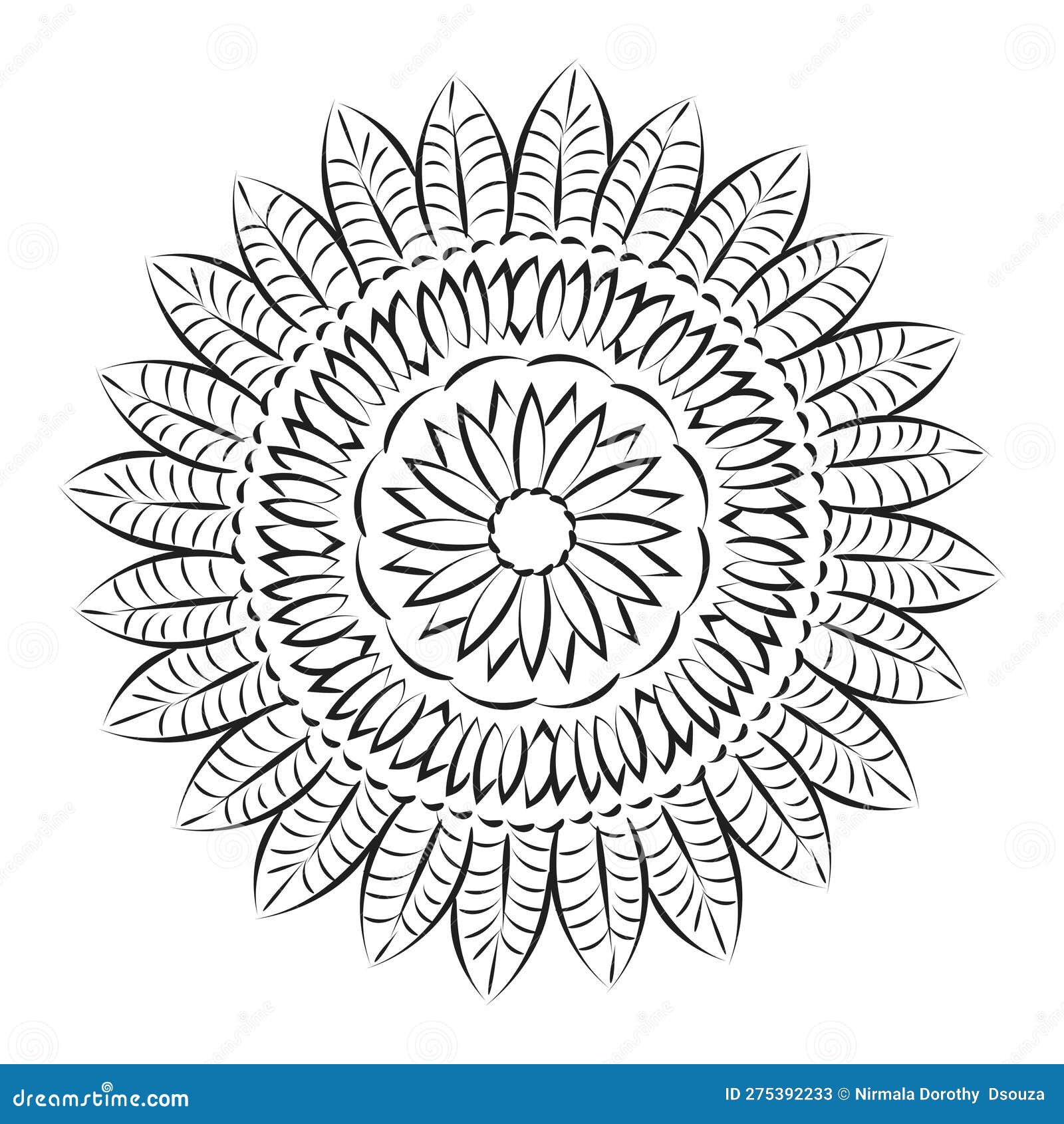 Mandala Art Design in Circle Stock Vector Illustration of geometric