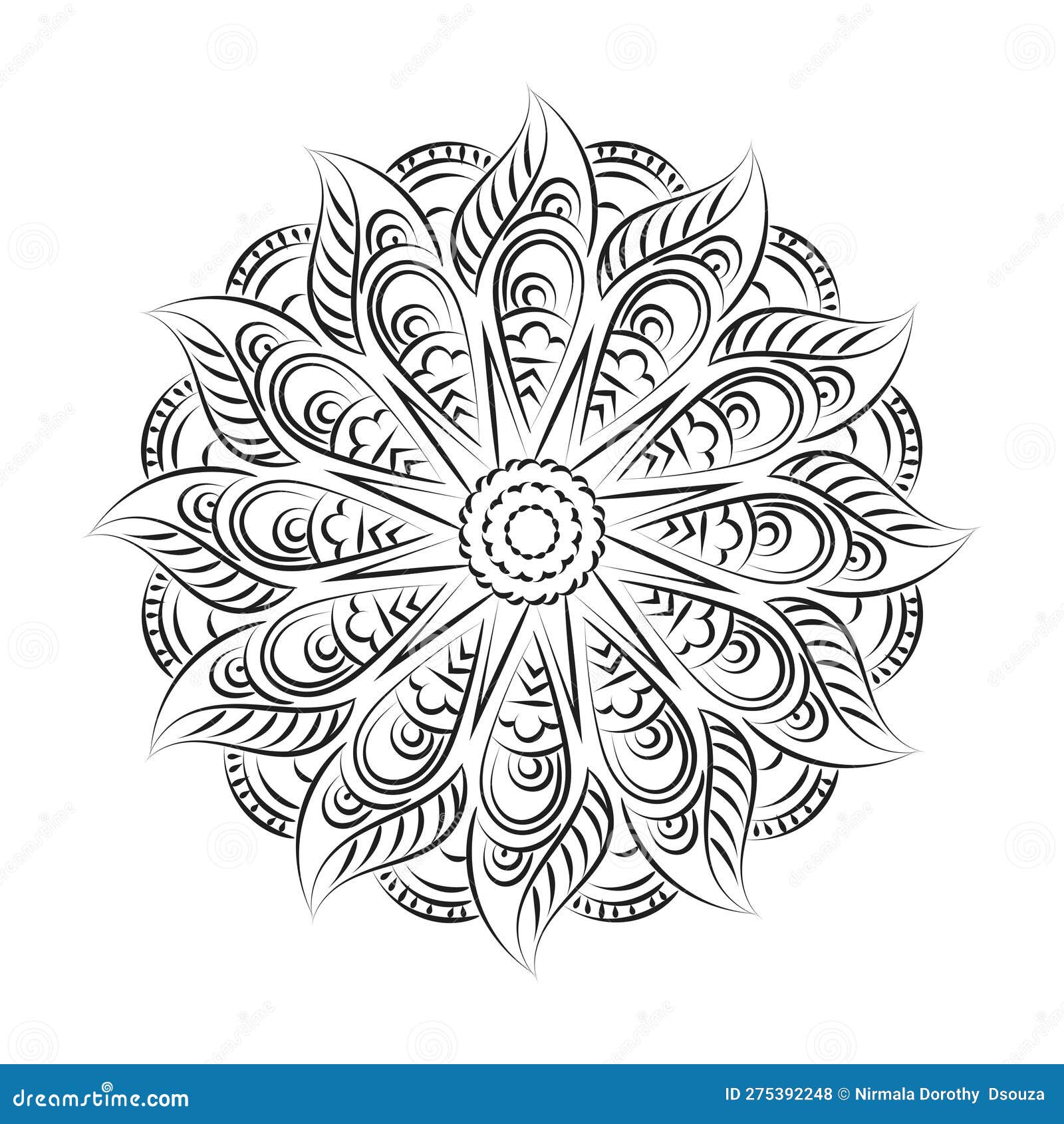 Mandala Art Design in Circle Stock Vector Illustration of arabic