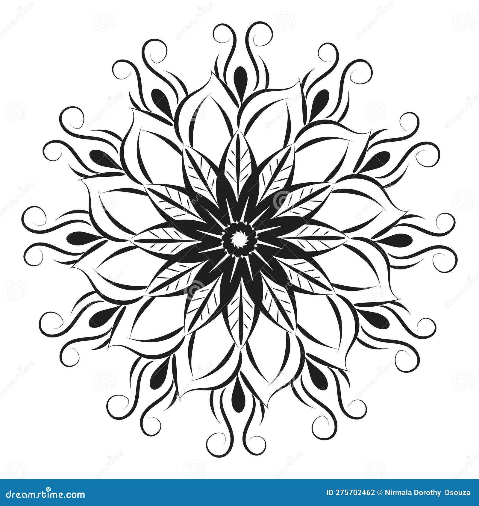 Mandala Art Design in Circle Stock Vector Illustration of decoration