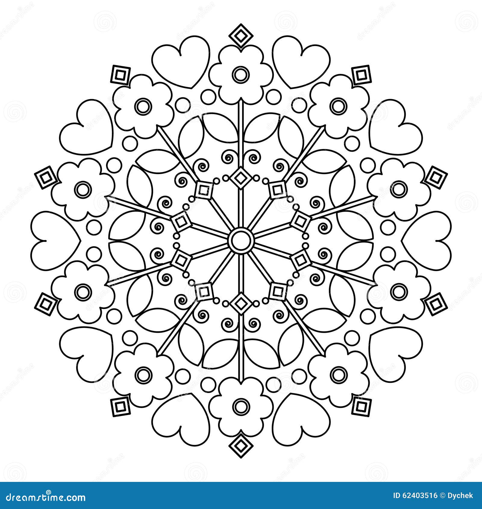 Mandala Avec Des Fleurs Pour Le Divertissement Des Enfants Illustration de  Vecteur - Illustration du bouddhisme, impression: 62403516