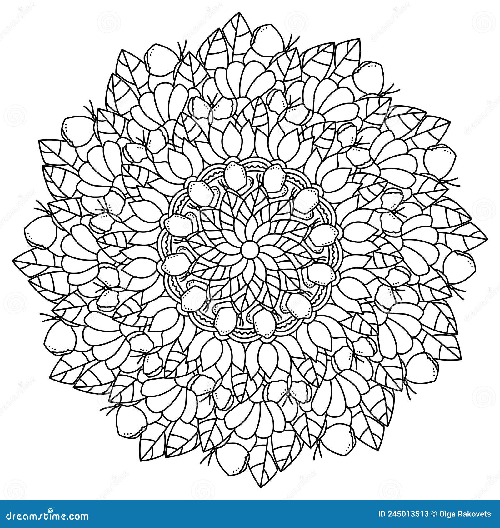 Leaves & Flowers - Mandalas with Flowers & vegetation