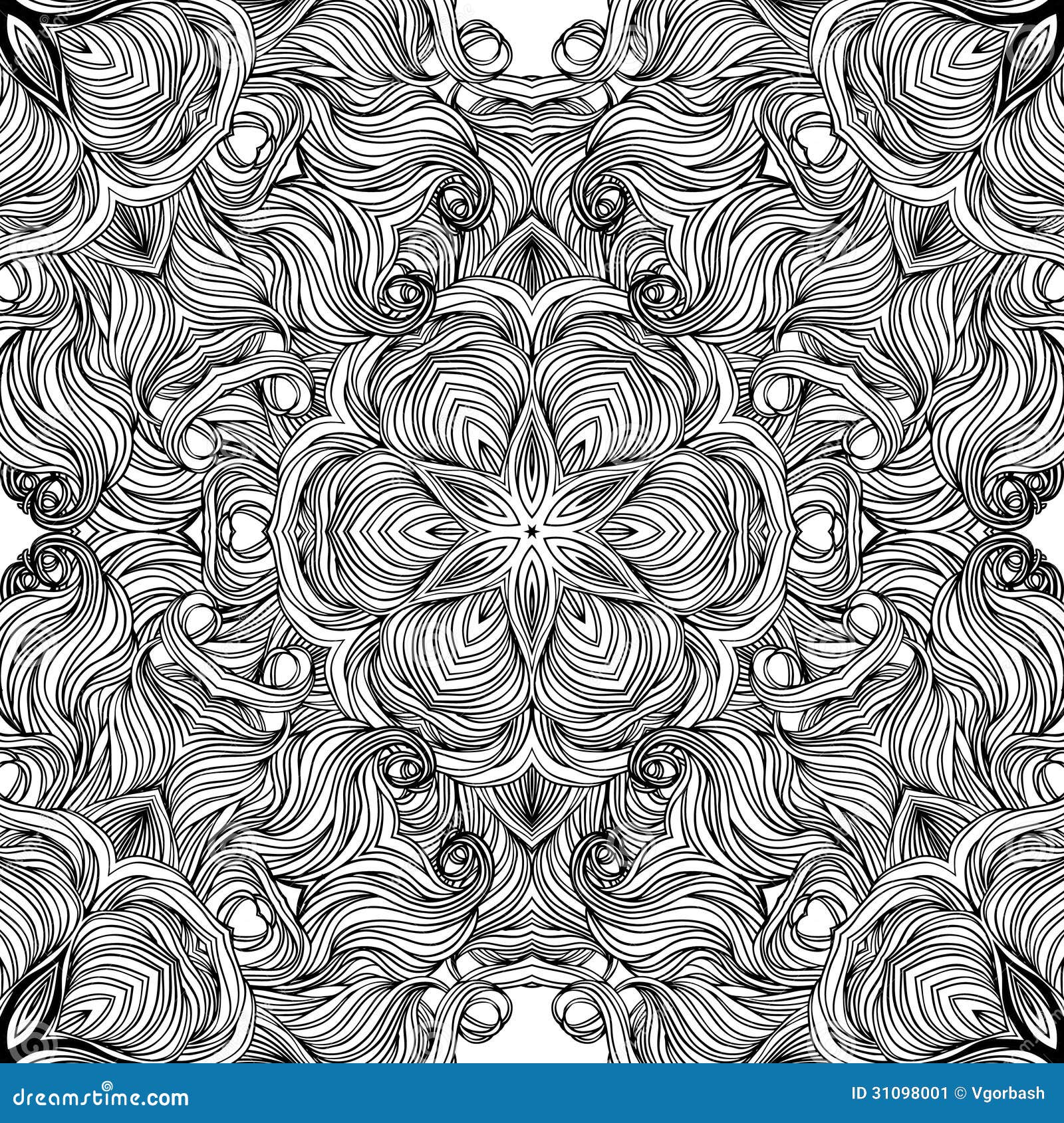 Mandala Circle Pattern, Ornamental Round Lace Stock