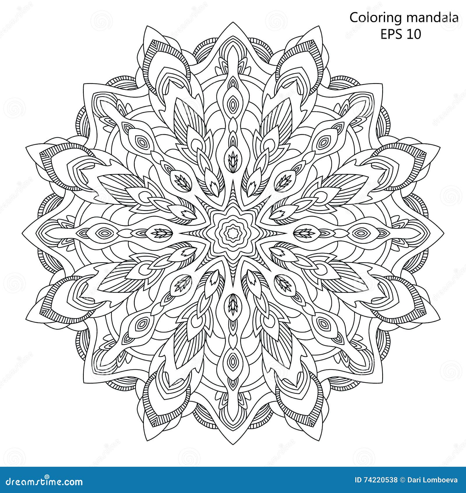 Royalty Free Vector Download Mandala Coloring Page For Adult Vector Illustration Stock Vector