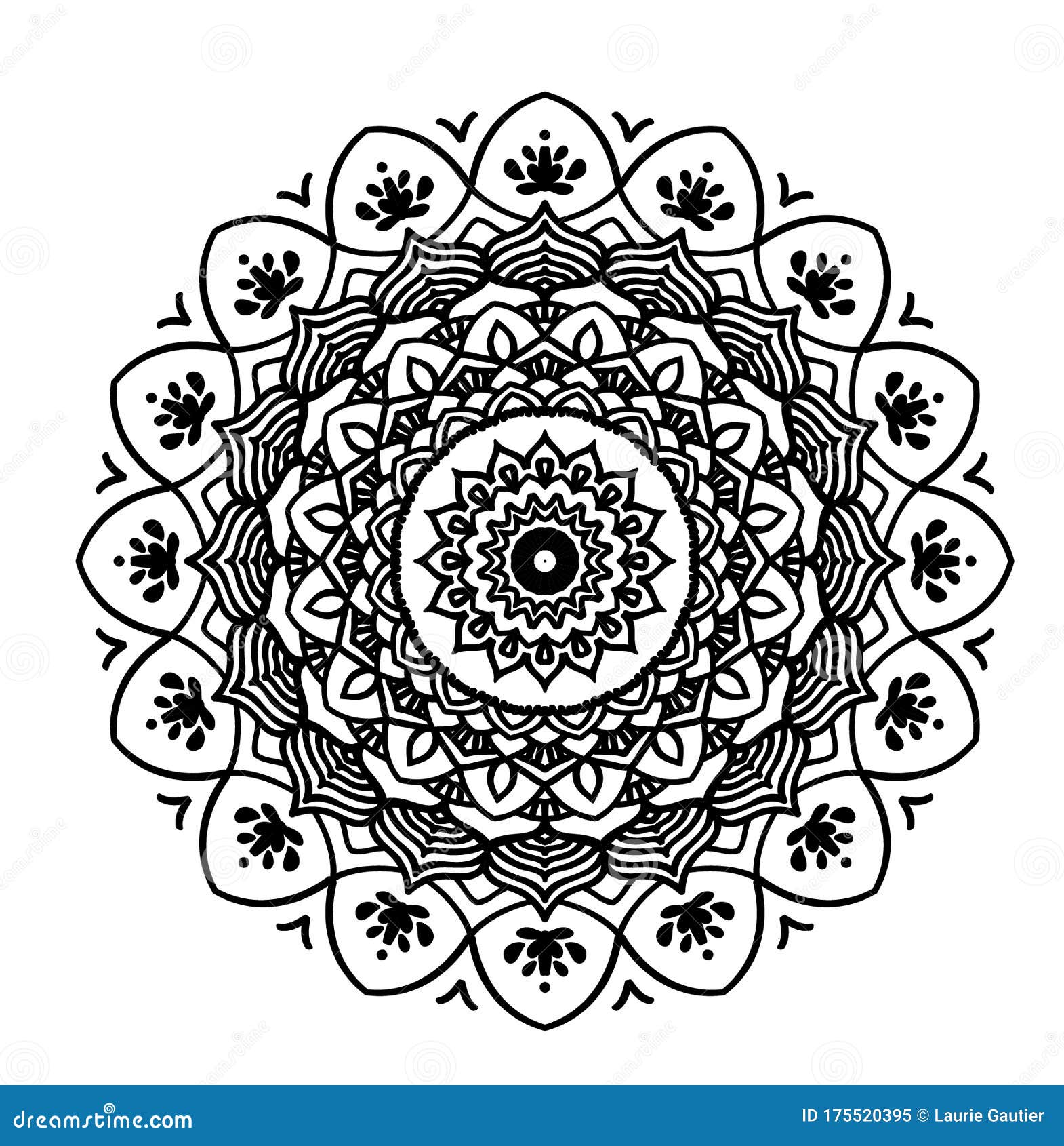 mandala coloring with think lines, para colorear