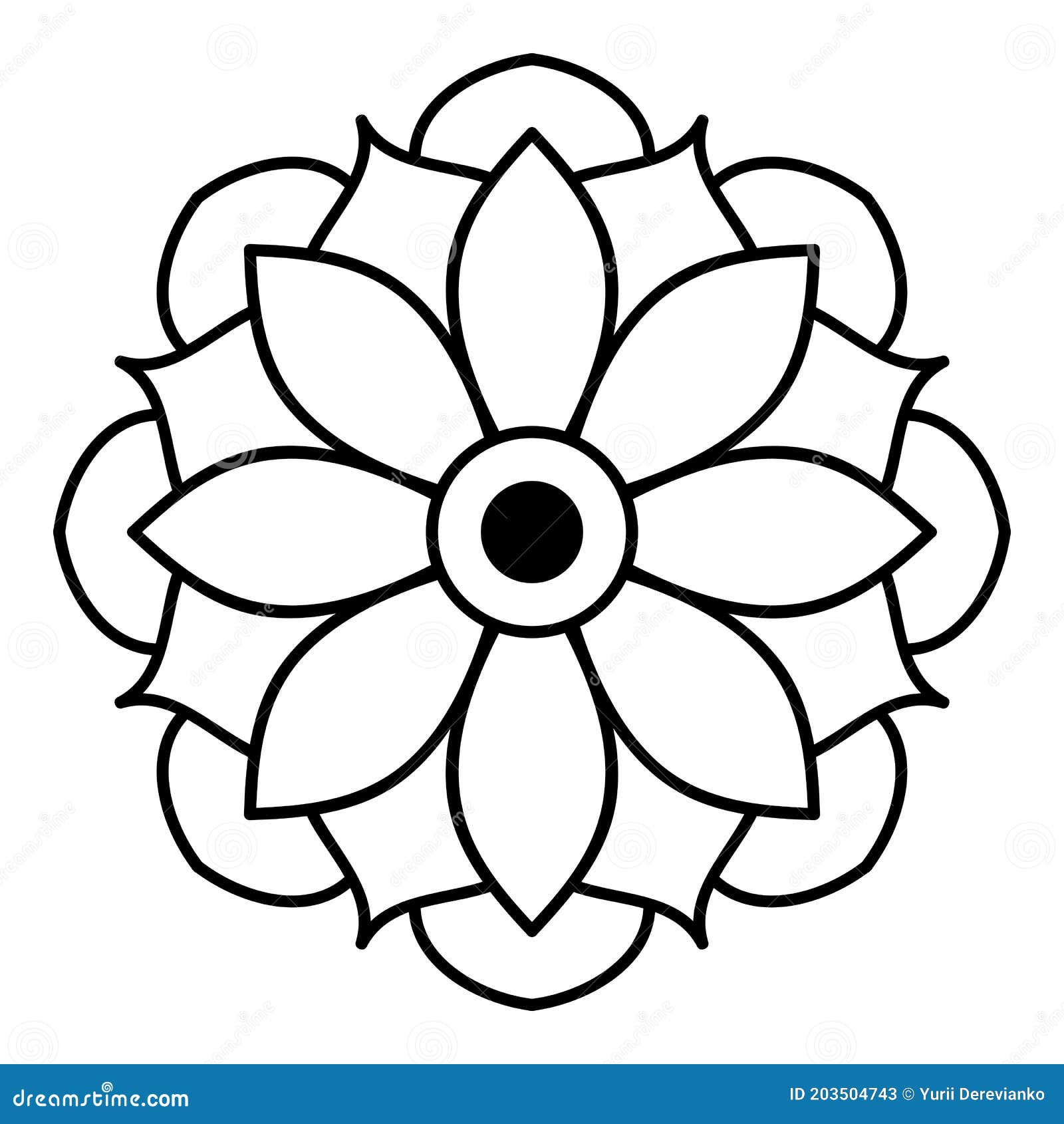 Mandala Con Forma De Flores Stock de ilustración - Ilustración de flor,  aislado: 203504743