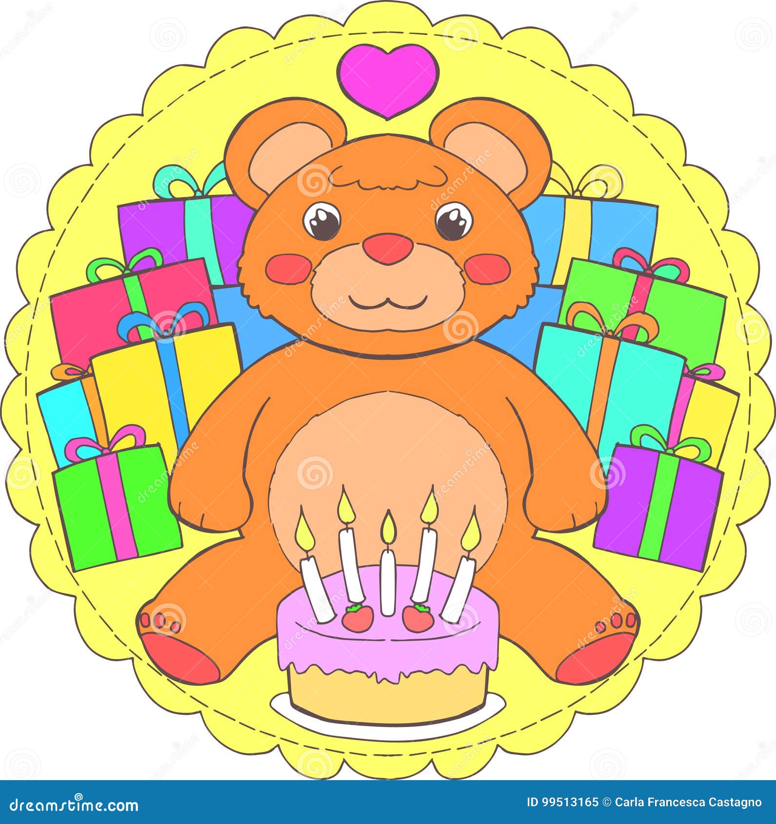 Mandala D Ours De Nounours De Joyeux Anniversaire Illustration Stock Illustration Du Ours Nounours