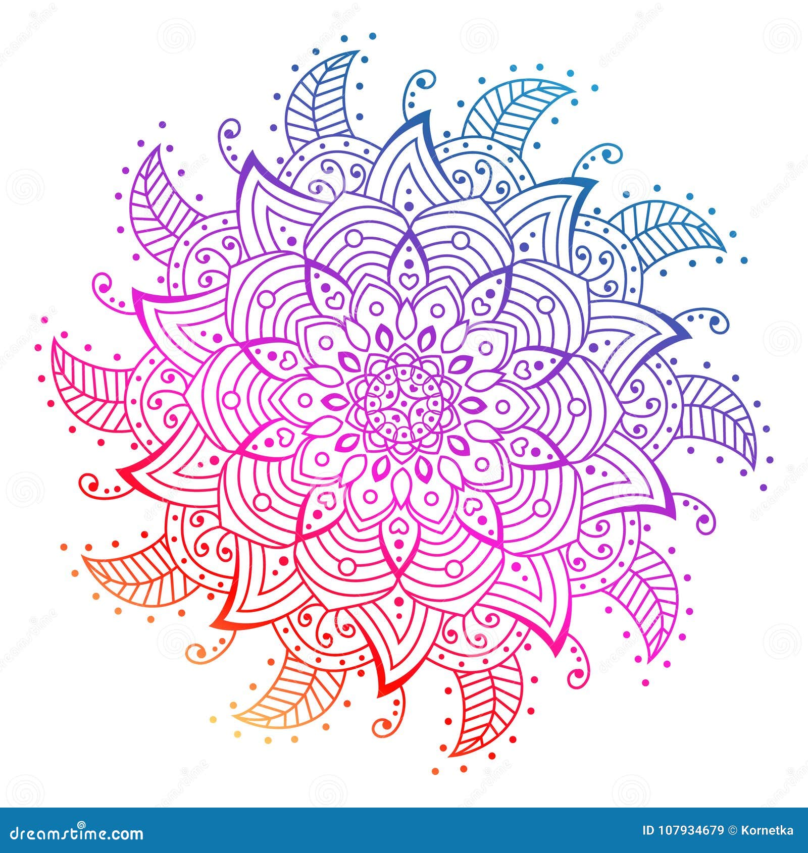 Mandala design para colorir página