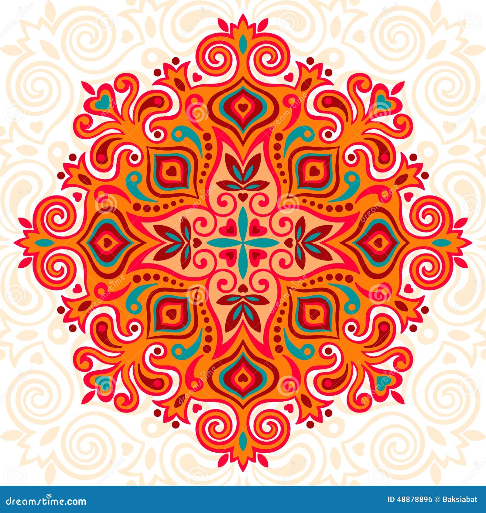 Mandala Del Fiore Elemento Astratto Per Il Disegno Illustrazione Mandala del fiore Elemento astratto per il disegno