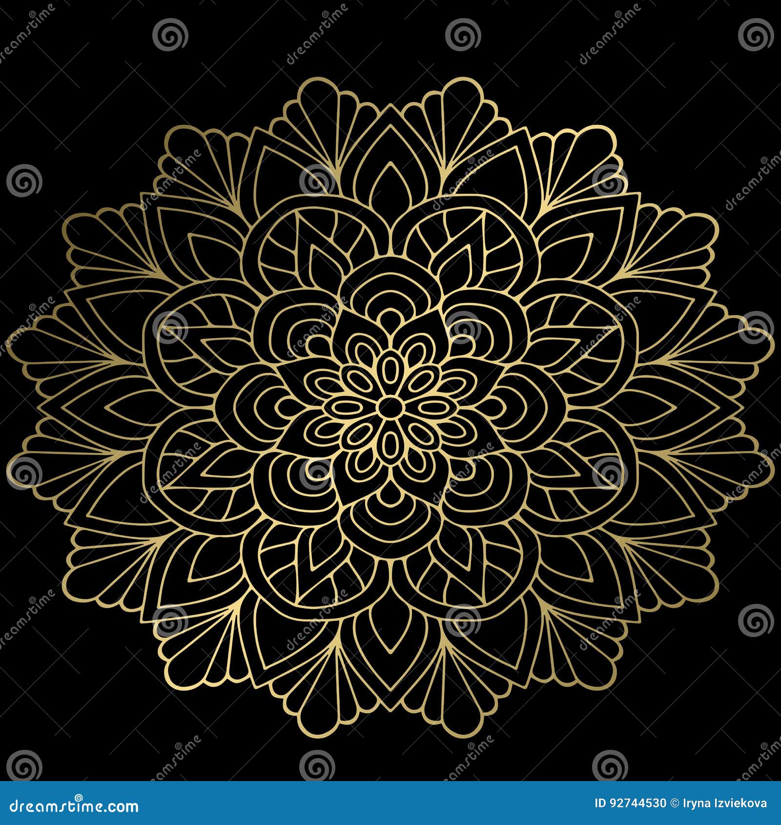 wallpapers Mandala Dourada Fundo Preto dreamstime