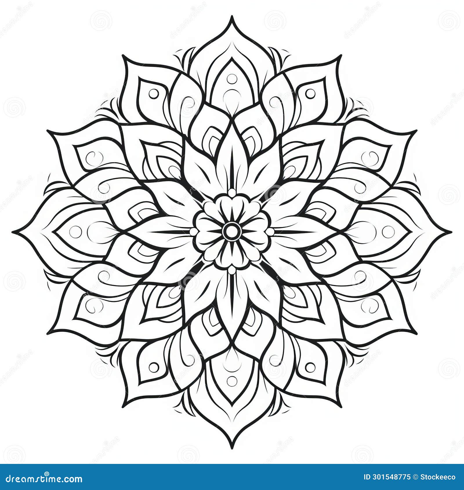 mandala flower coloring page: eilif peterssen inspired 