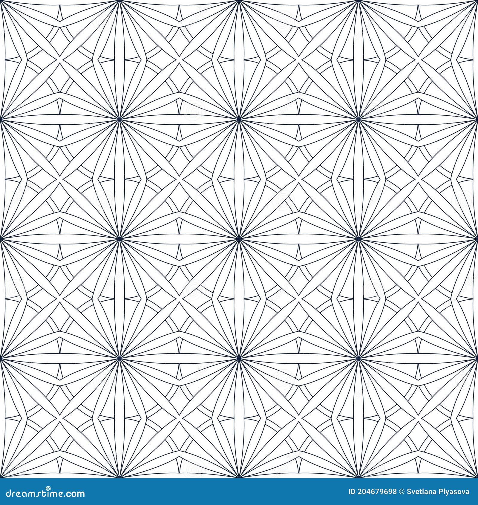 mandala flower seamless pattern . a symmetrical round line ornament