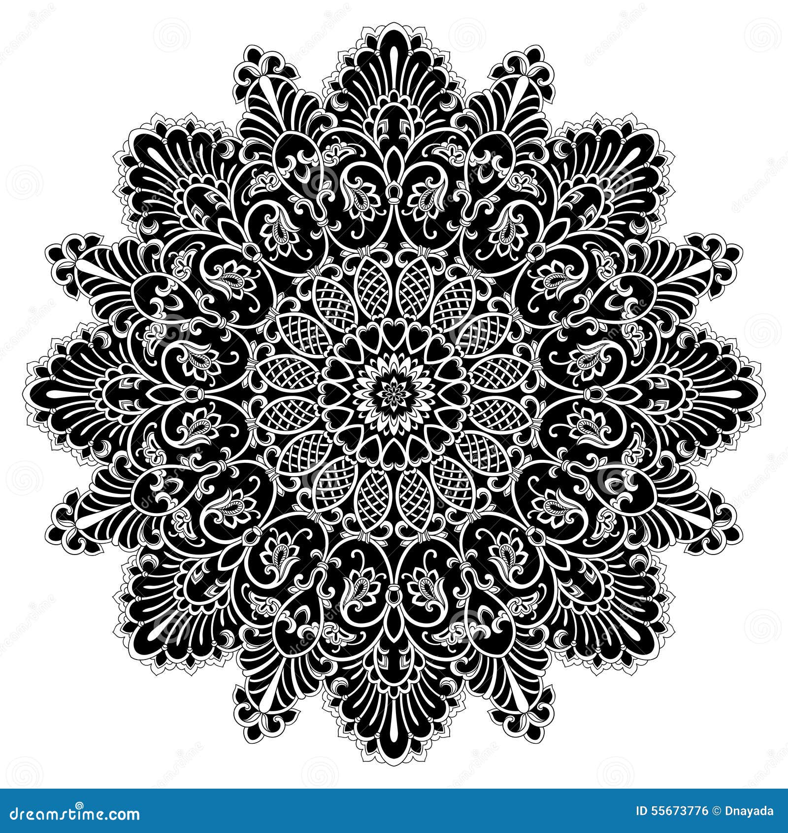 Mandala Geometric Circle Element, Black Stock Vector 