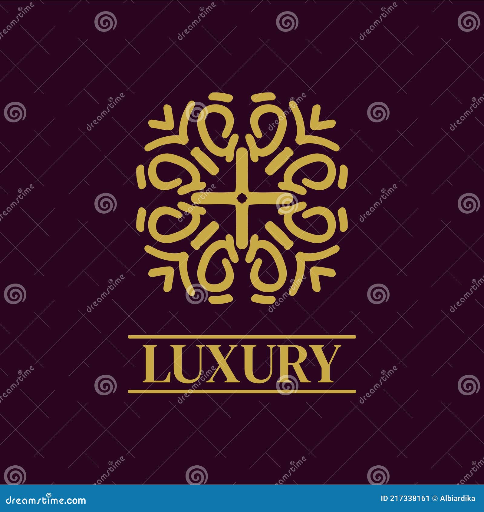 Mandala Geometric Ornament Logo Elegant Premium Vector Design Stock ...