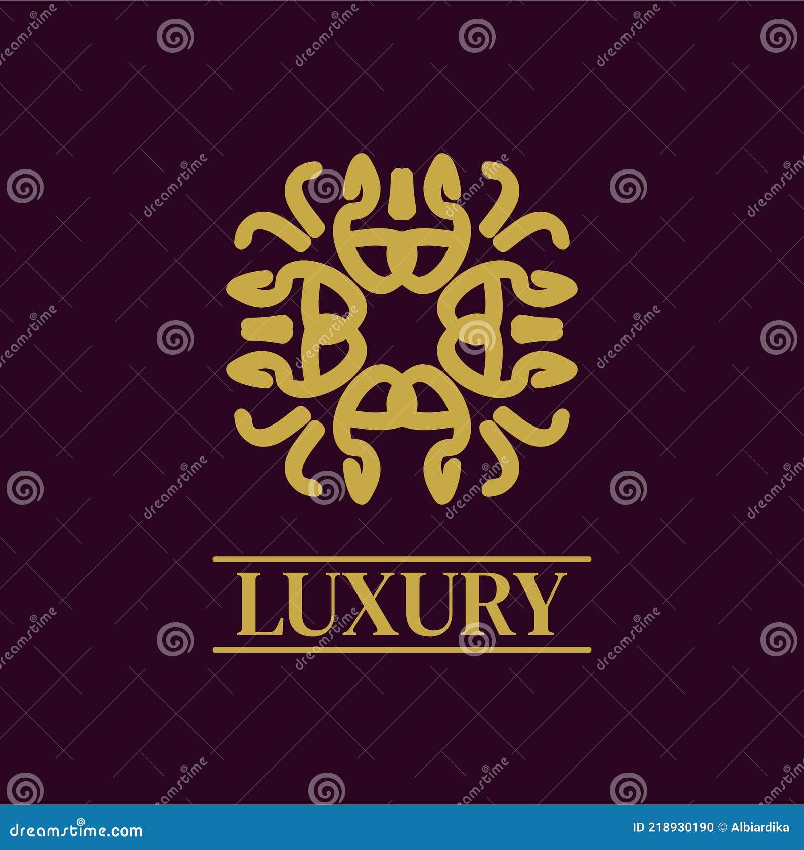 Mandala Geometric Ornament Logo Elegant Premium Vector Design Stock ...