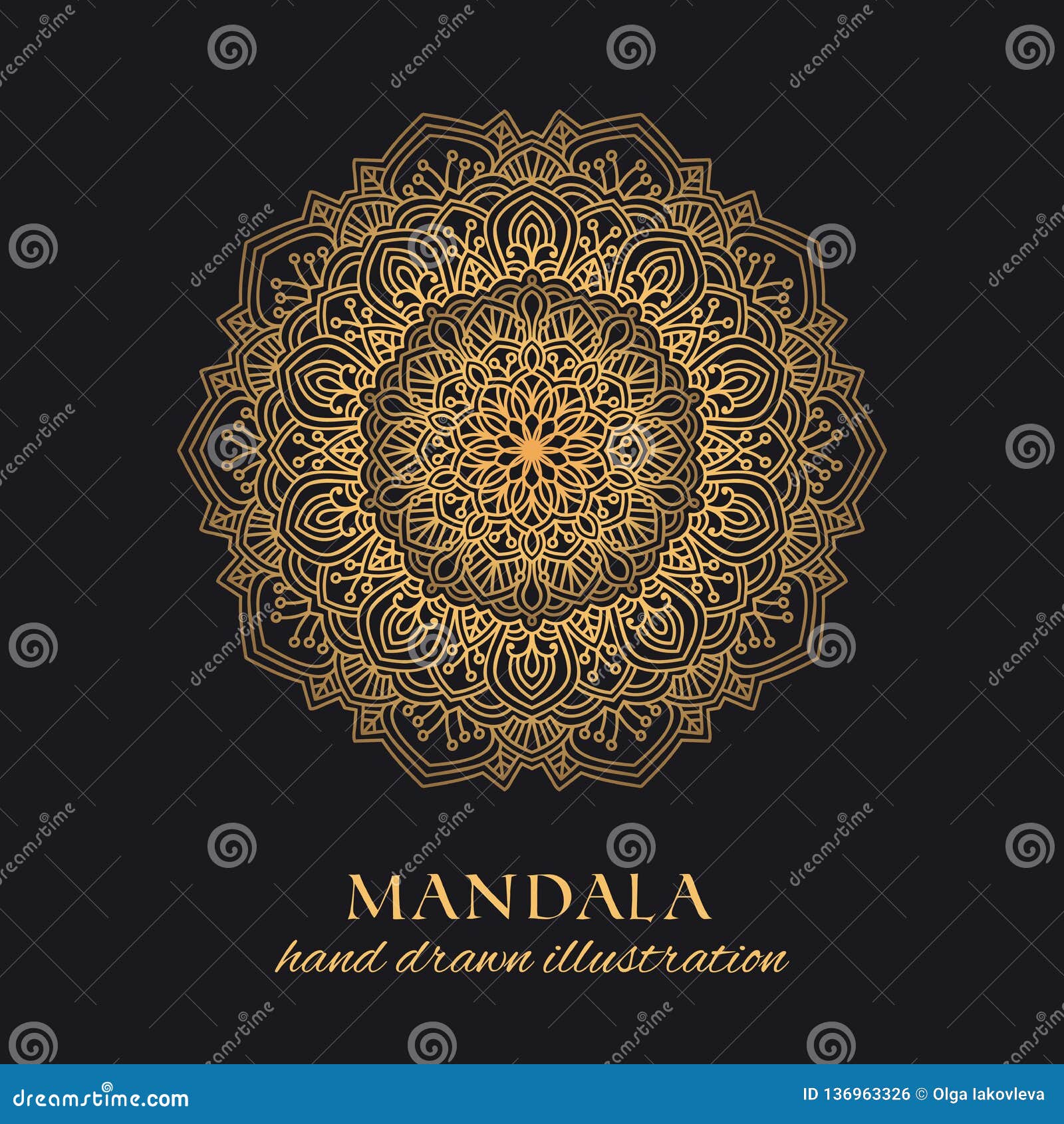 mandala  round ornament luxury . golden ethnic 