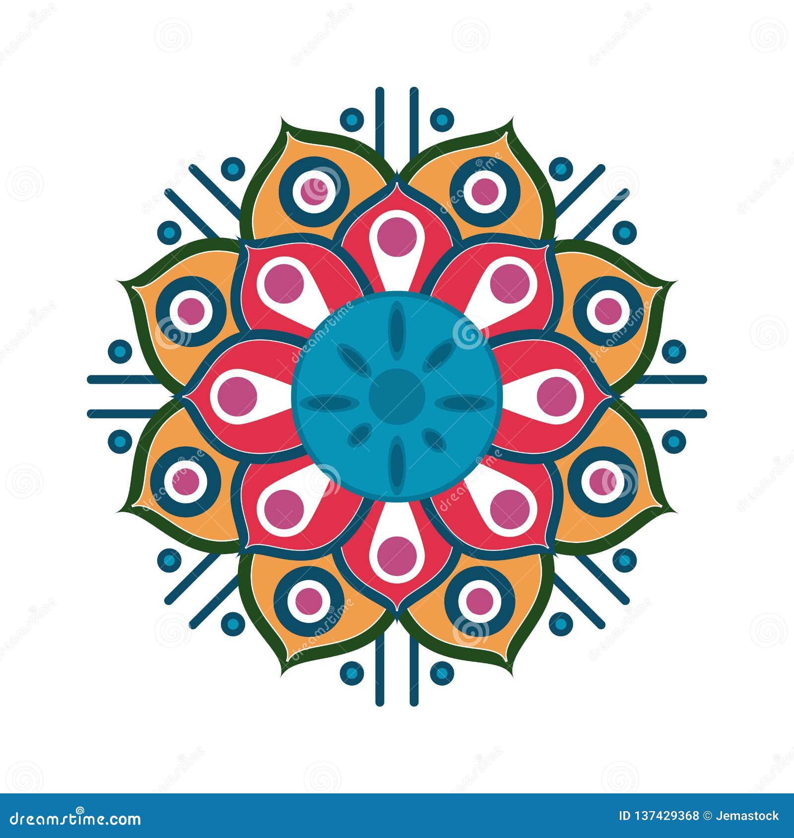 Mandala indian emblem stock vector. Illustration of bohemian - 137429368