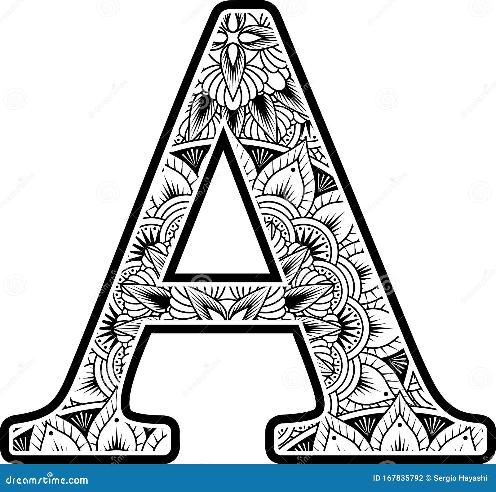 Download Mandala Inspiration Abstract Flowers Capital Letter A ...