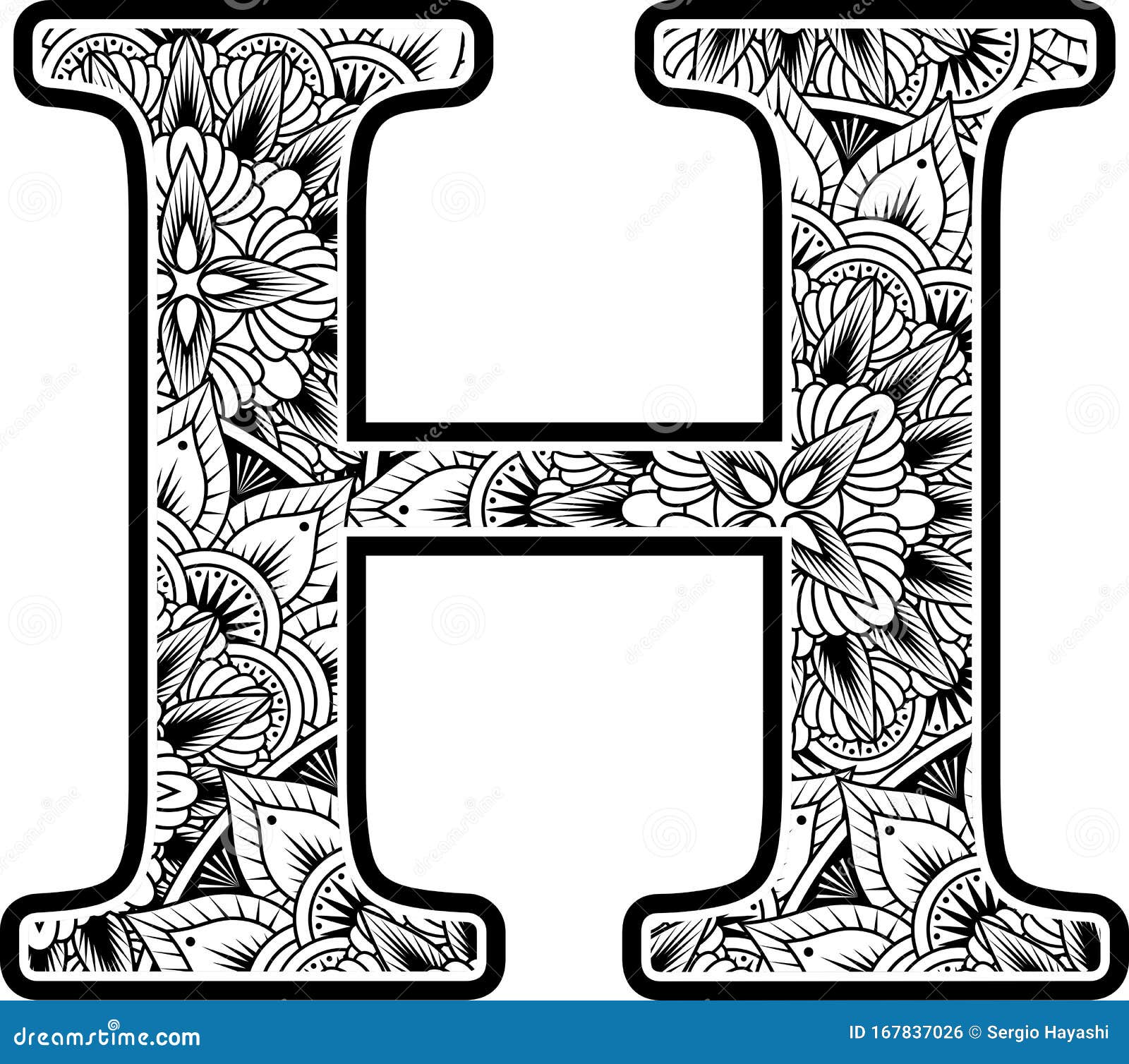 Download Mandala Inspiration Abstract Flowers Capital Letter H ...