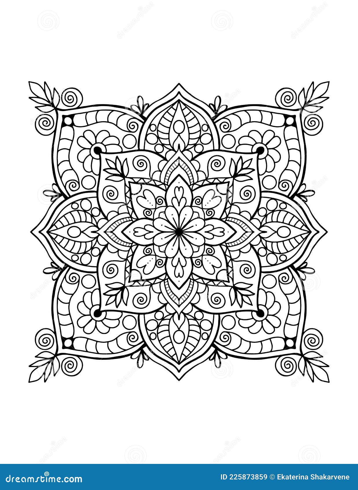 Mandala Ornementale Coloriage Adulte Page Livre De Coloriage Mandala  Tatouage Illustration de Vecteur - Illustration du ethnique, médaillon:  225873859