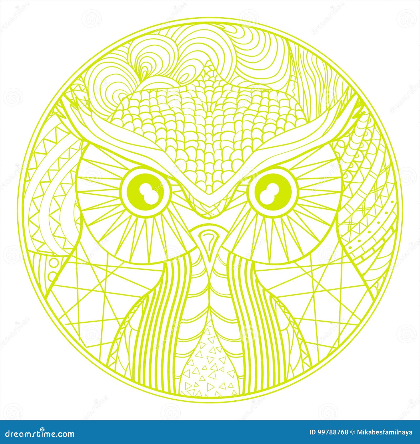 Download Mandala with owl stock vector. Illustration of creativity ...