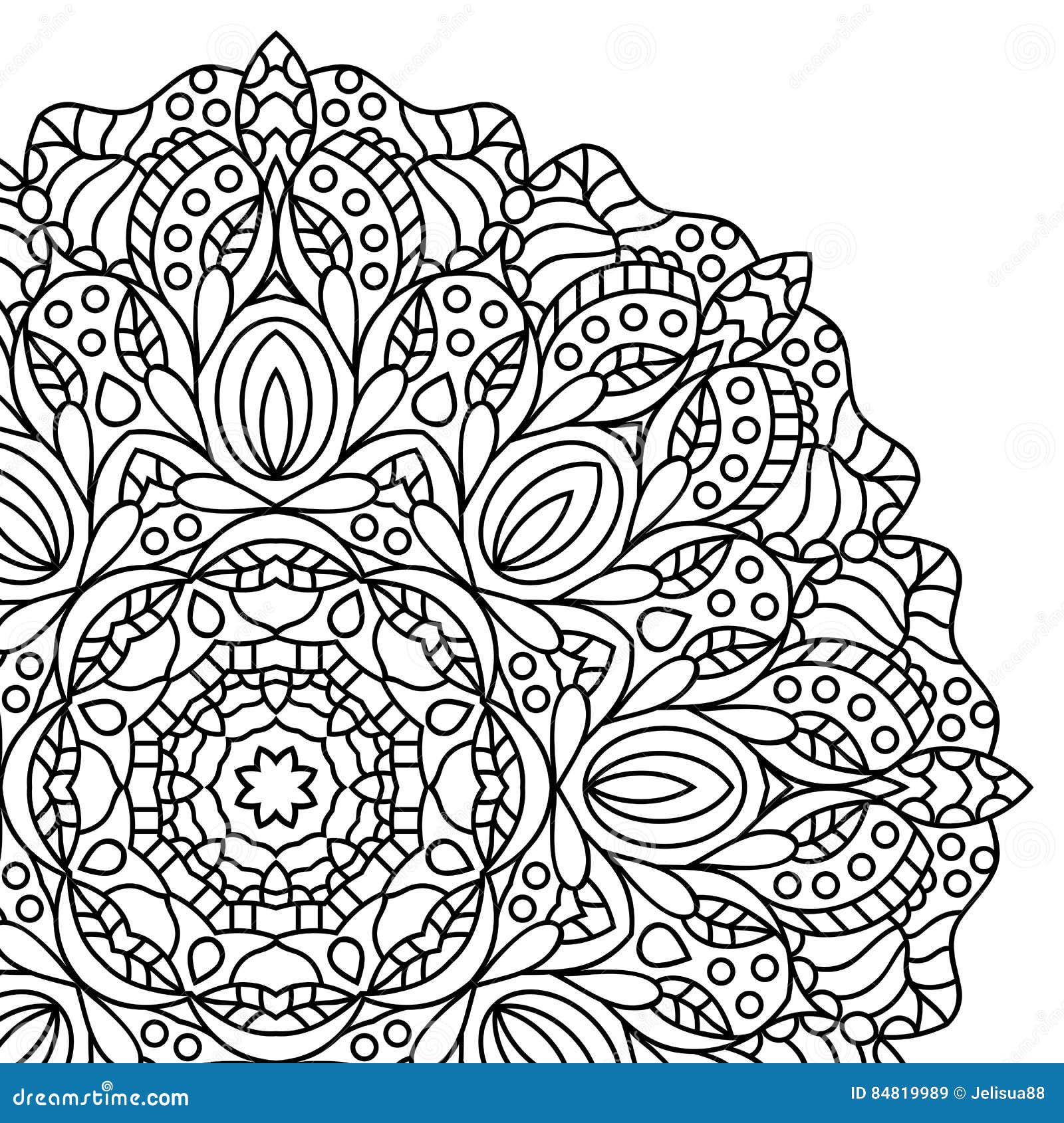 Desenho de mandala de ioga, adulto de página para colorir ou