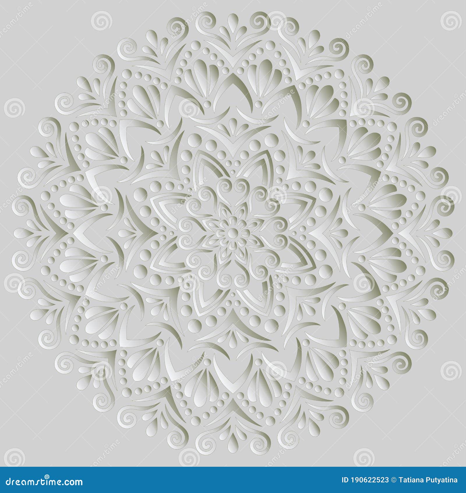 Download Mandala Pattern White 3d Gradient Good Mood Stock Illustration Illustration Of Lace Monochromatic 190622523