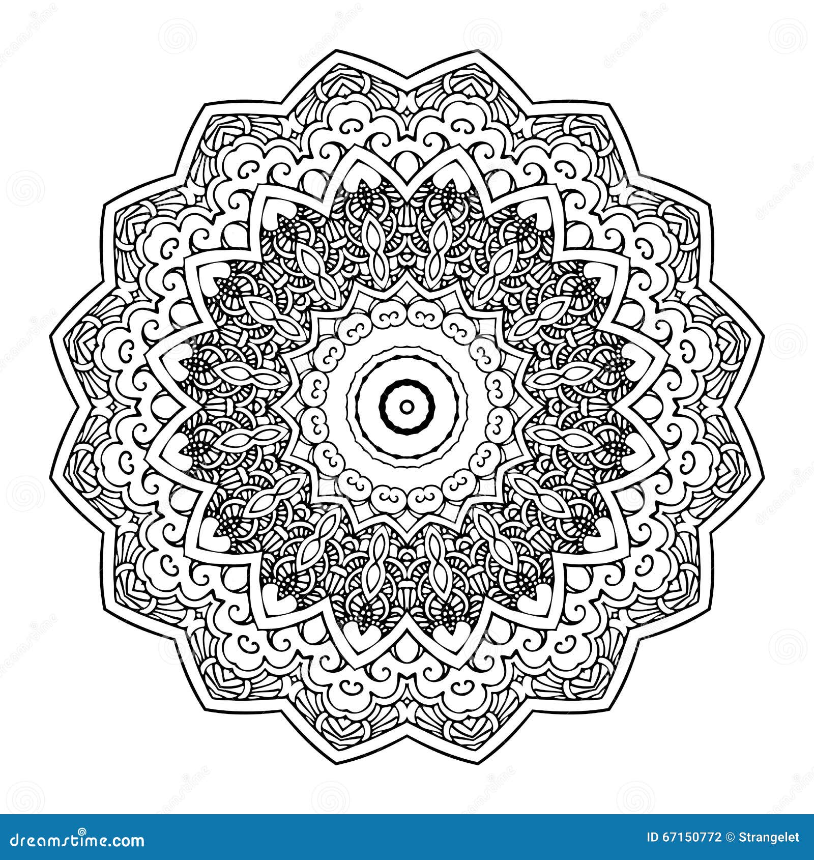Download Mandala Round Zentangle Ornament Pattern Vector Stock ...