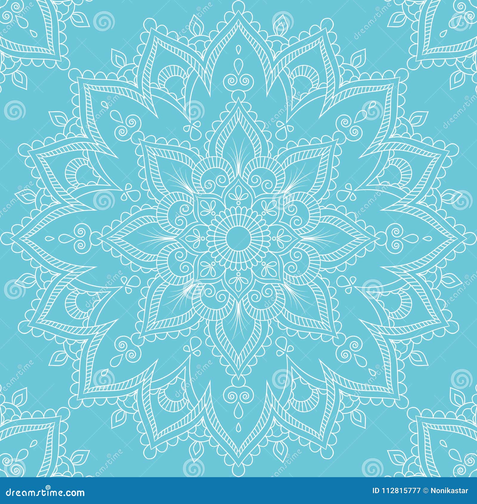 Mandala seamless pattern stock vector. Illustration of color - 112815777