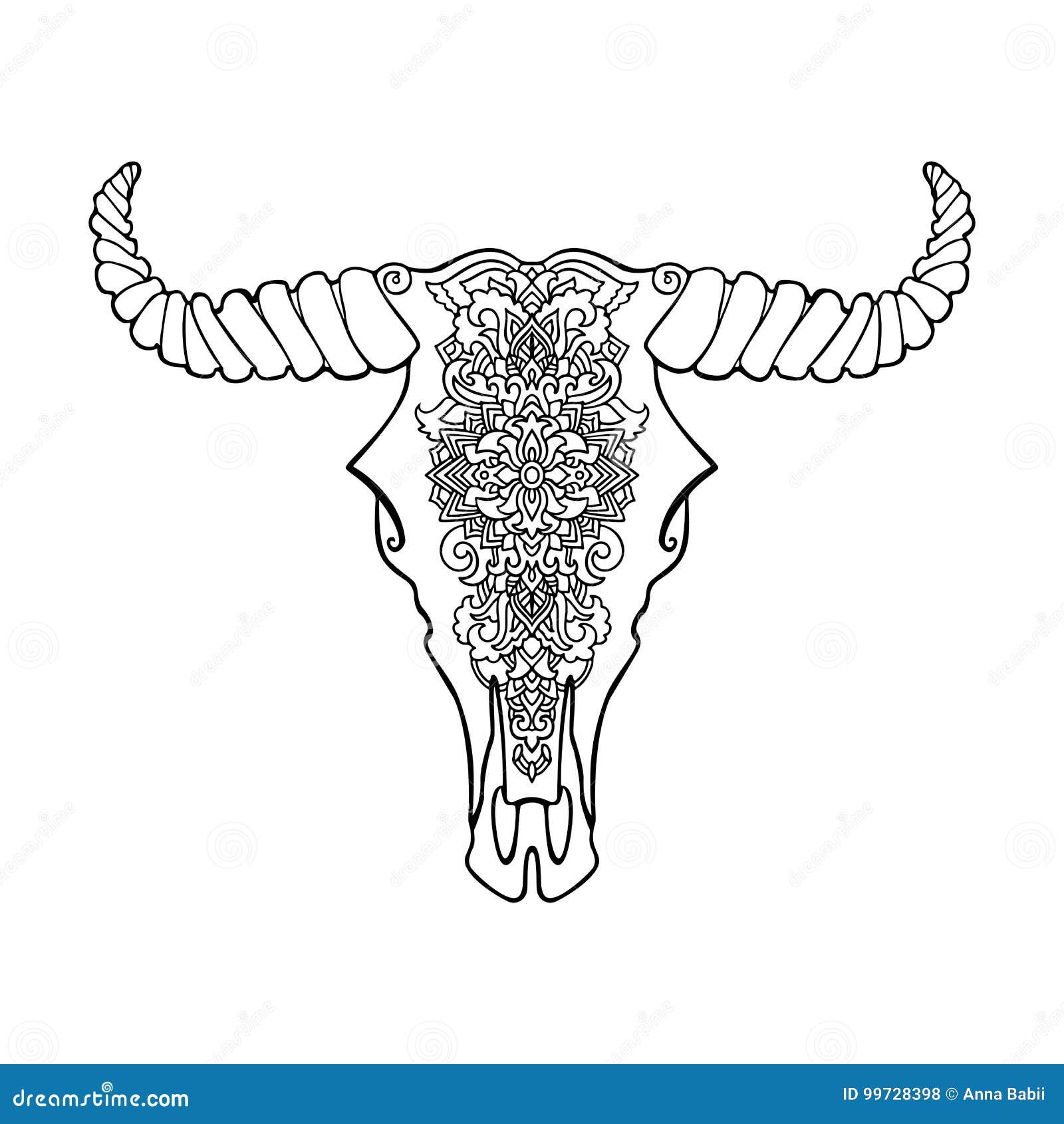 Download Mandala Tattoo Style Dead Cow Head. Decorative Ornament ...