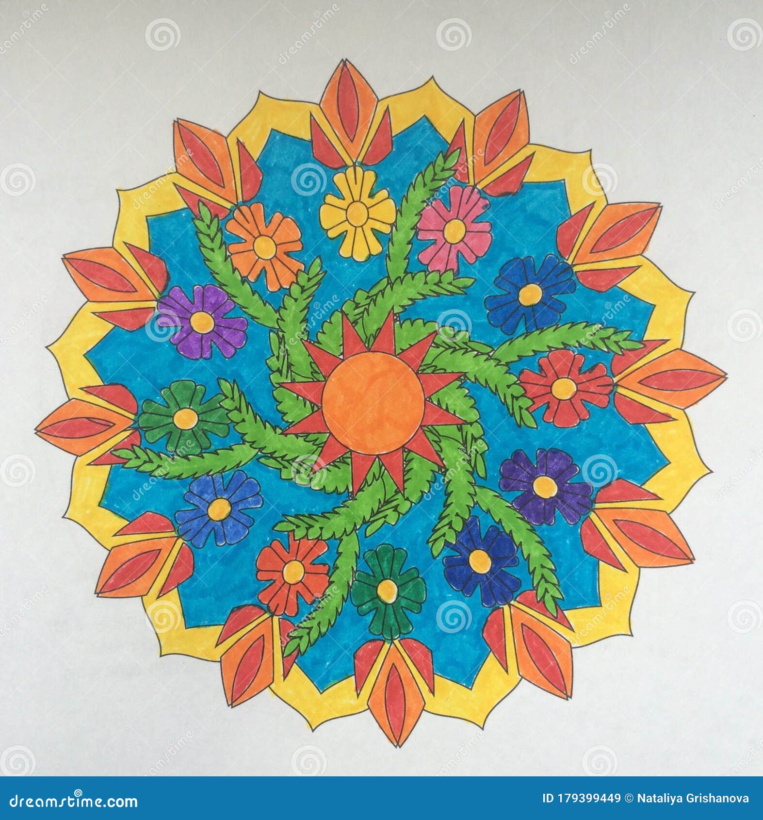 Download Mandala Wisdom Of The Universe From Art Therapy Coloring Book Stock Image Image Of Overcoming Painted 179399449