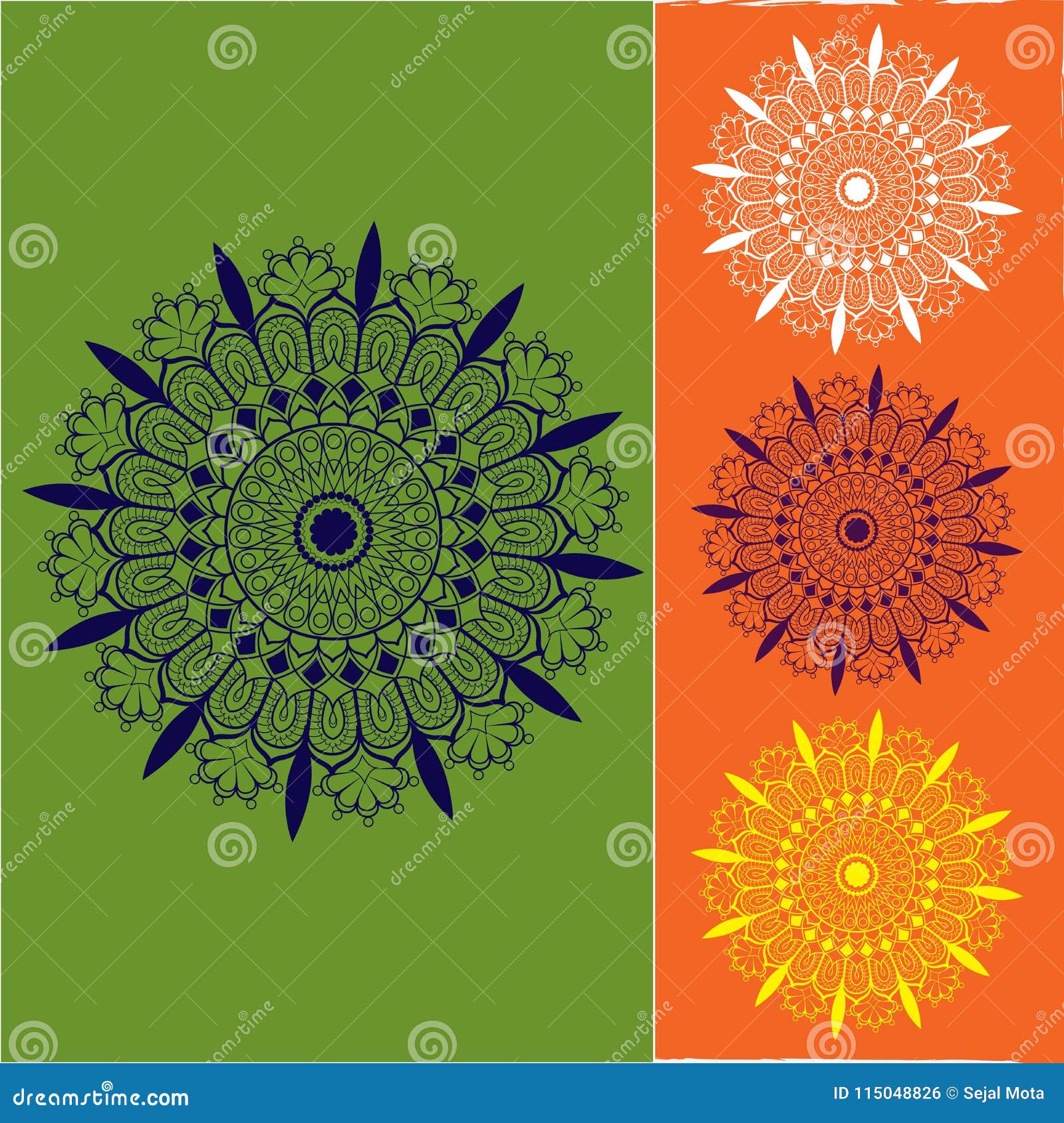 Mandala/ Zentangle Art Design, Yoga Chakras Stock Vector Illustration