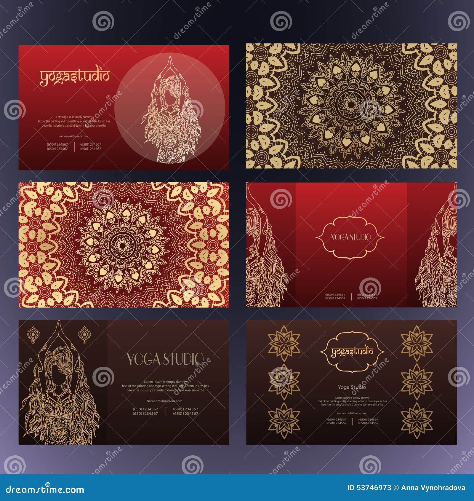 Mandalas Business Card 4 Yoga Stock Vector - Illustration of element,  identity: 53746973