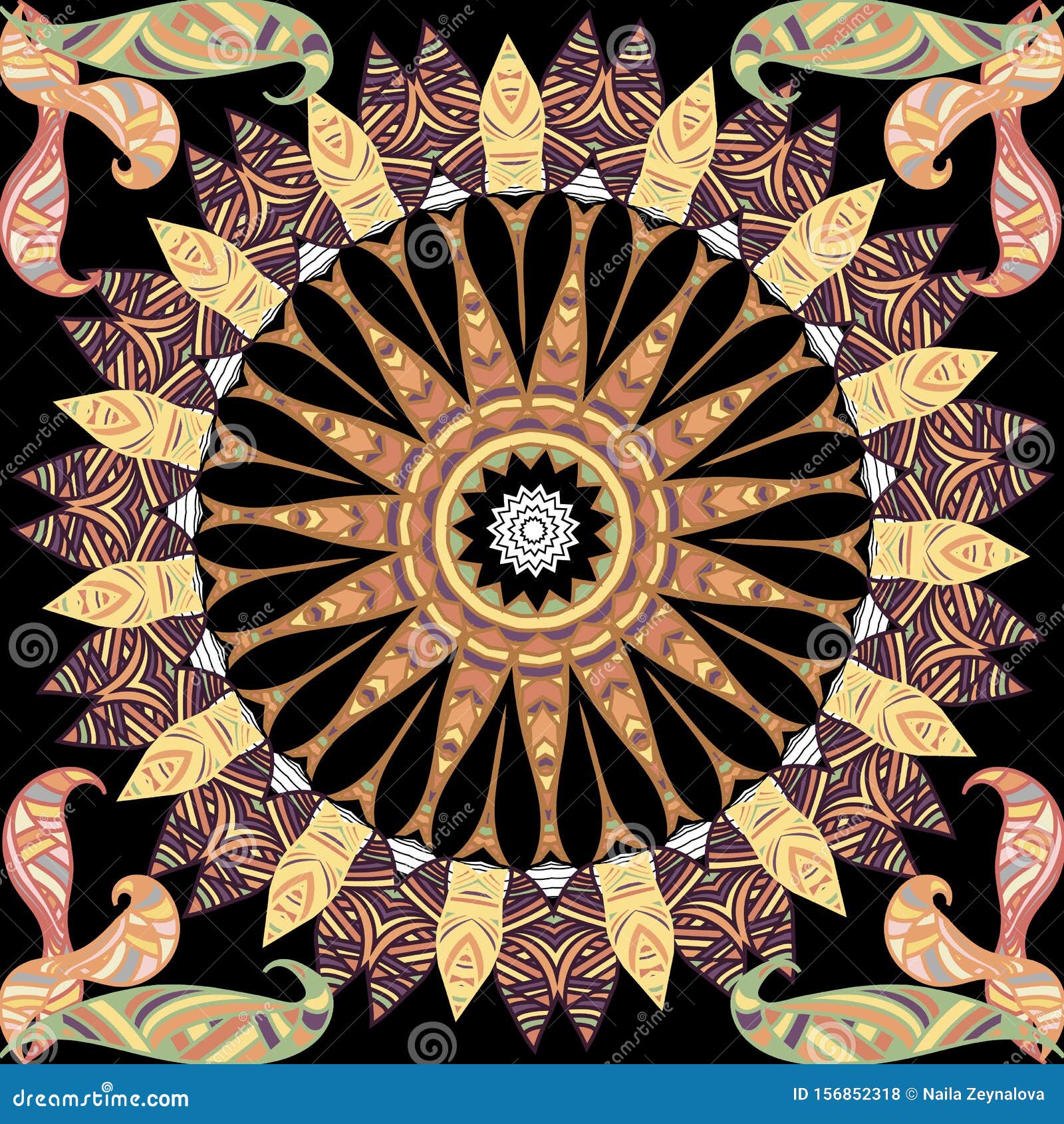 Color Azul Sophia Art Cortinas de Estilo étnico Bohemio con diseño de Mandala diseño Tradicional de Mandala