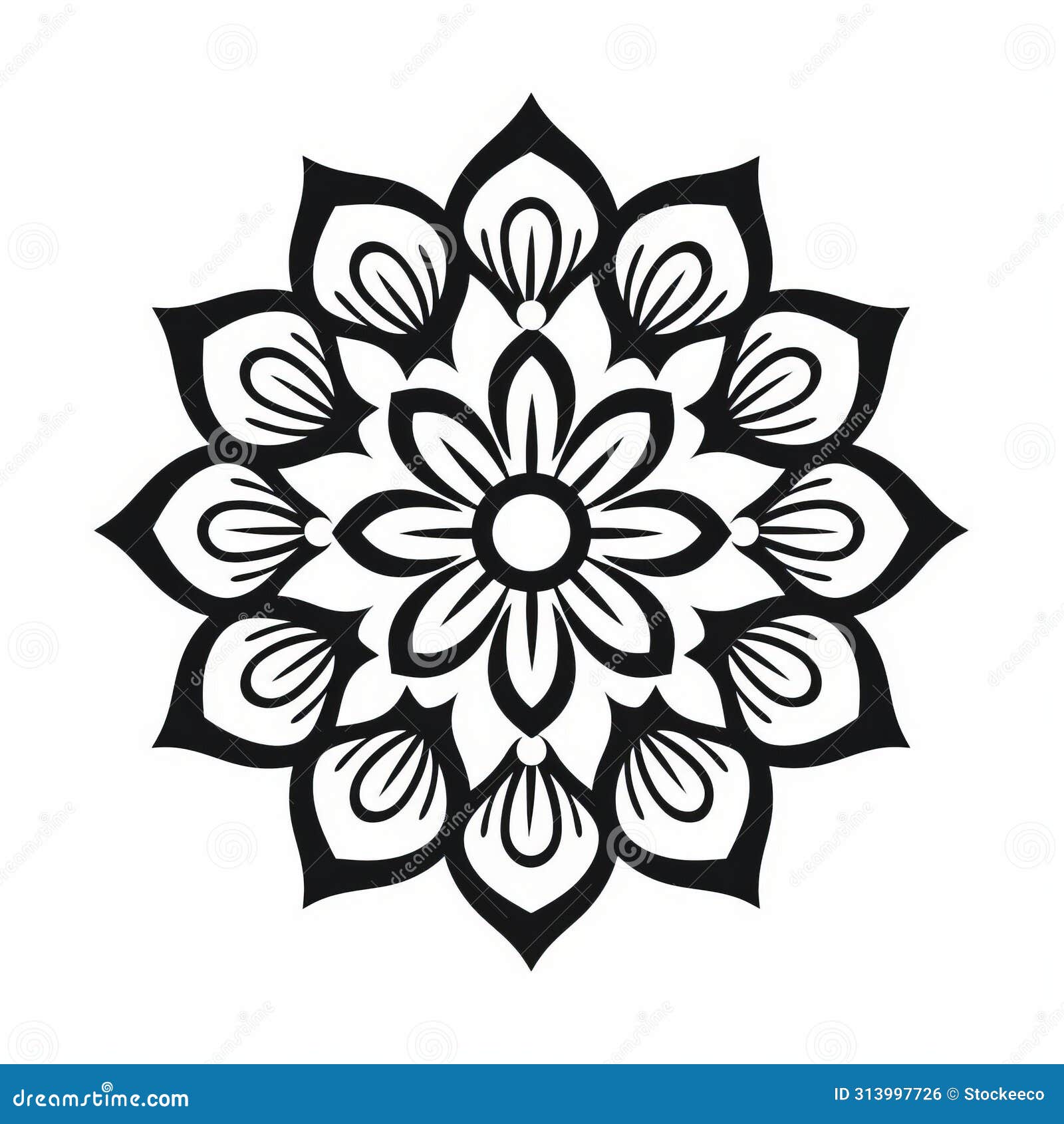 minimalistic mandalas mujer icon pattern on white background