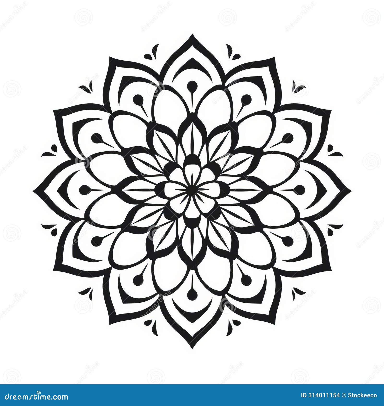 minimalistic mandalas mujer icon pattern on white background
