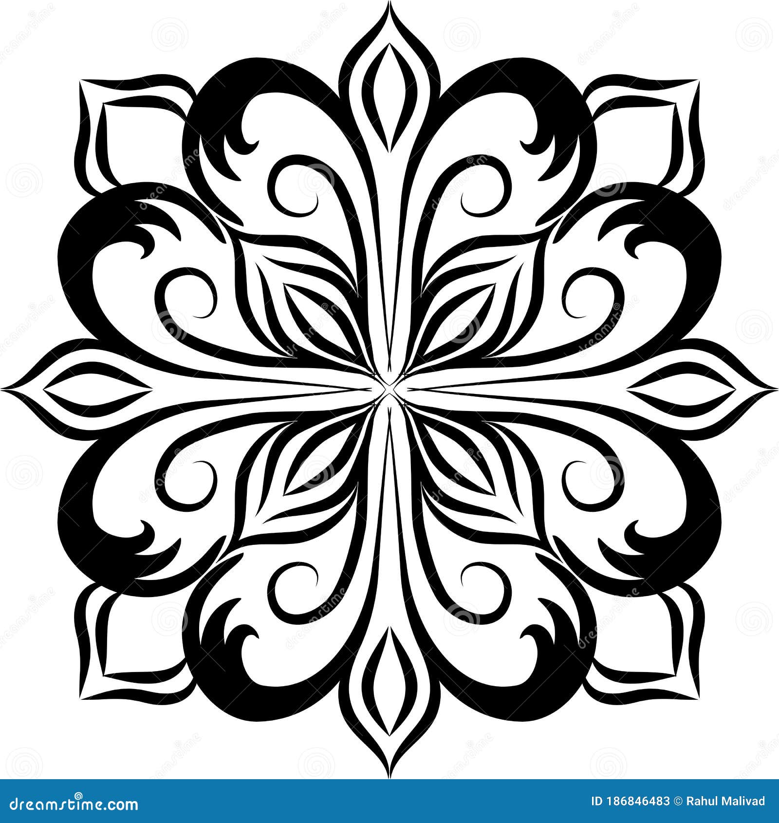 Mandalas Para Colorear Libros Decorativos Redondo Ornamentales Forma De  Flores Usuales Oriental. Mandala Creativa Designflower Man Stock de  ilustración - Ilustración de mandala, decorativo: 186846483