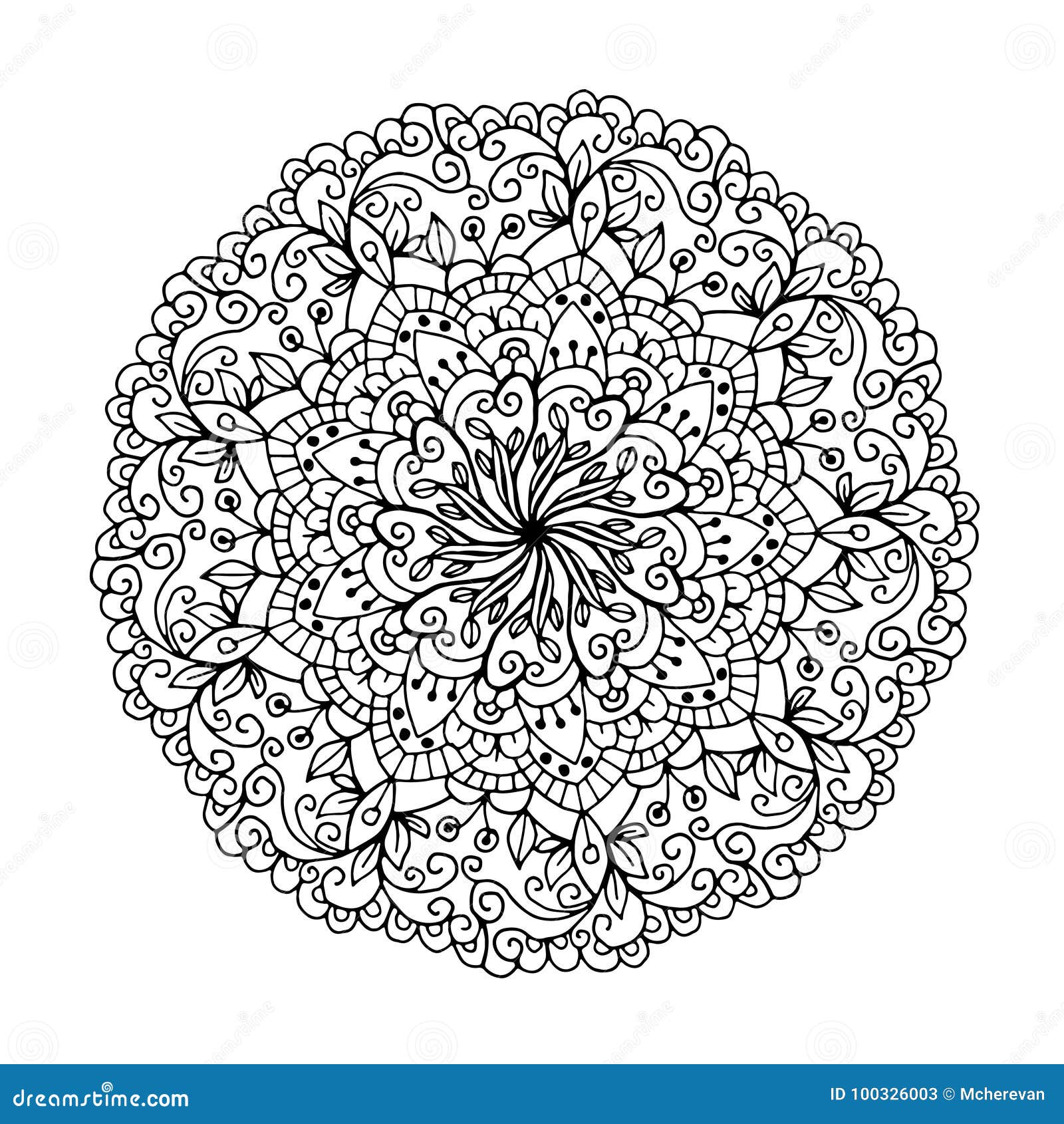 Desenho de mandala de ioga, adulto de página para colorir ou