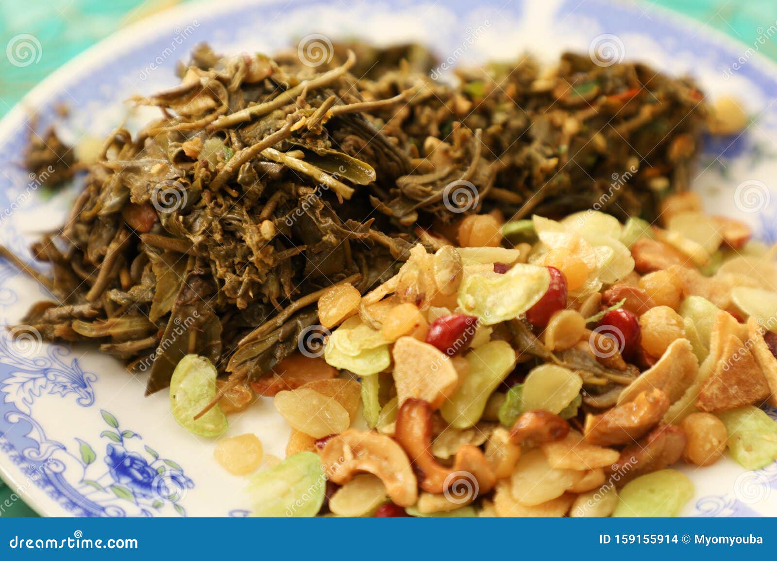 traditional burmese foods at the monastery.