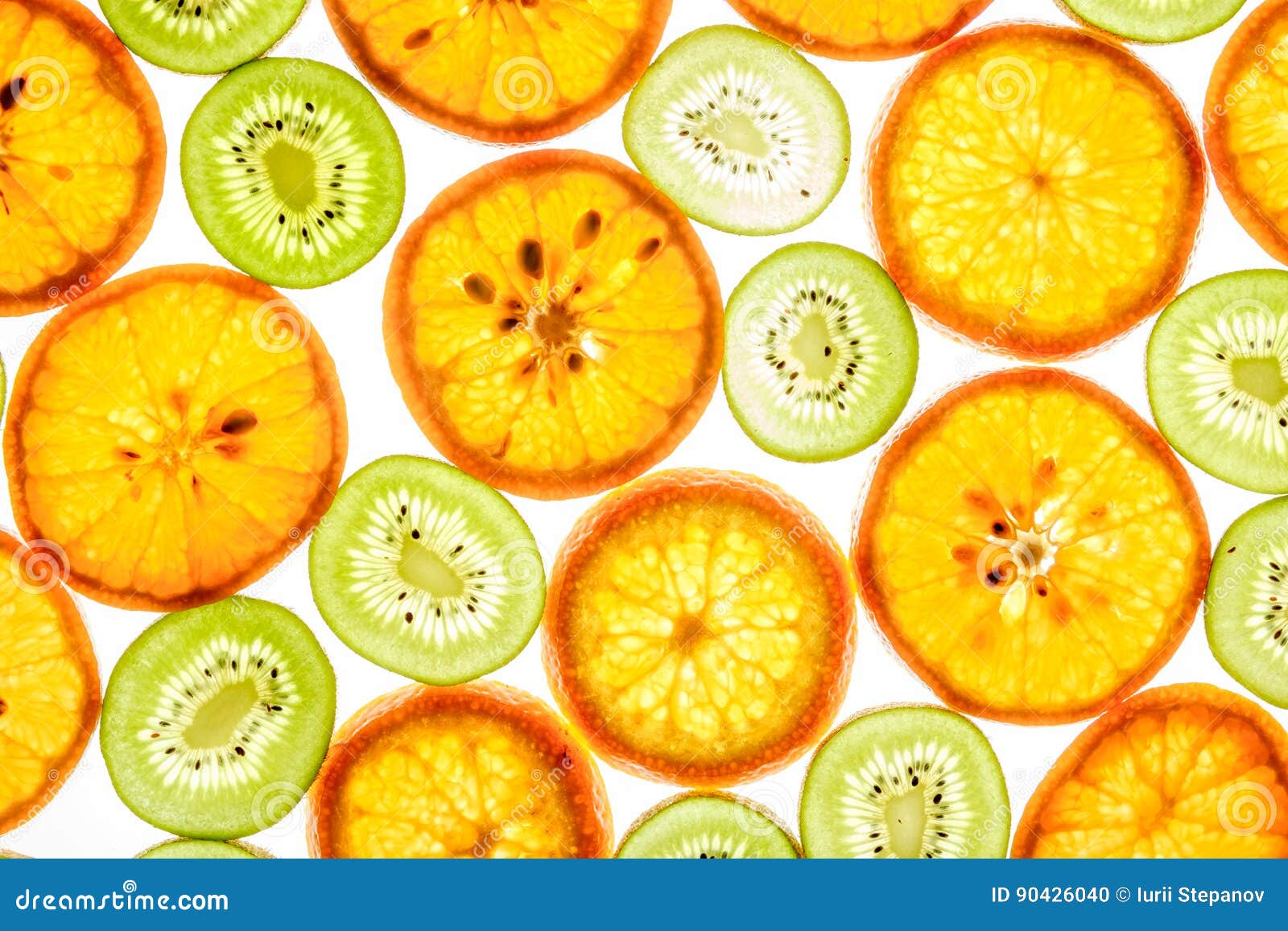Mandarin and Kiwi Slices on White Stock Photo - Image of kiwi, luminous