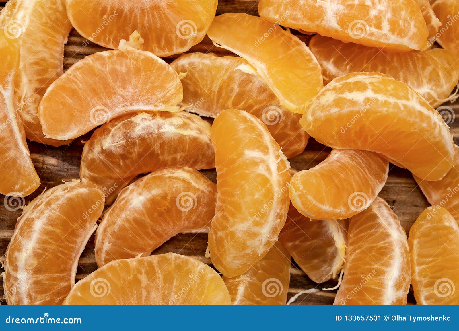 Mandarin Orange Wedges Close Up Winter Fruit Vitamin C Stock Image