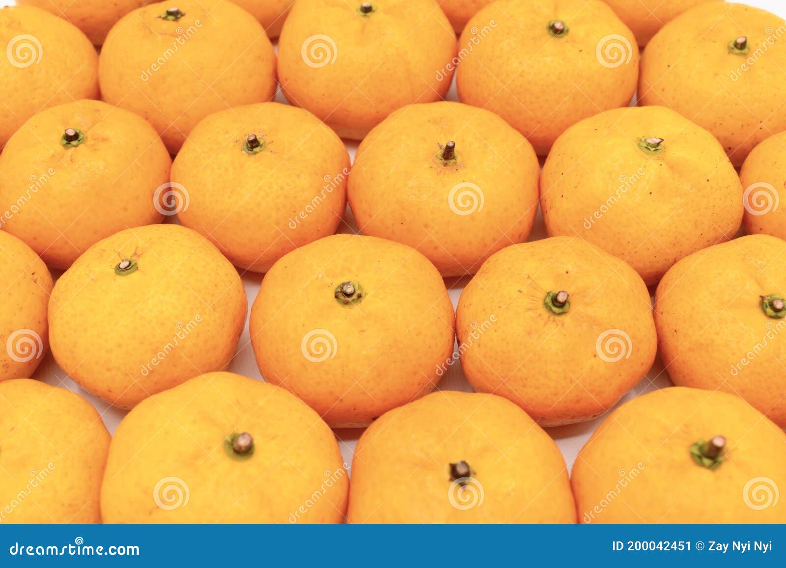 Mandarin Oranges in Stacks. Isolated on White Stock Image Image of