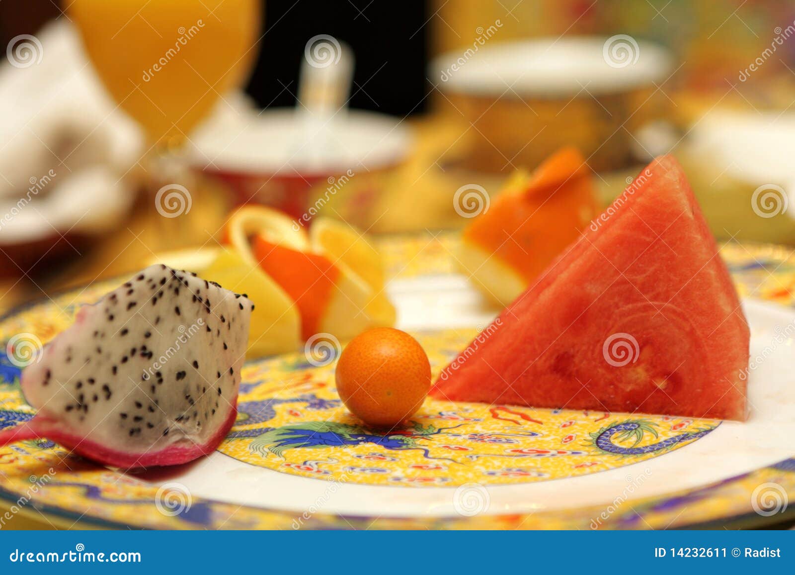 Mandarin, Papaya and Bit of Watermelon Stock Image Image of beijing
