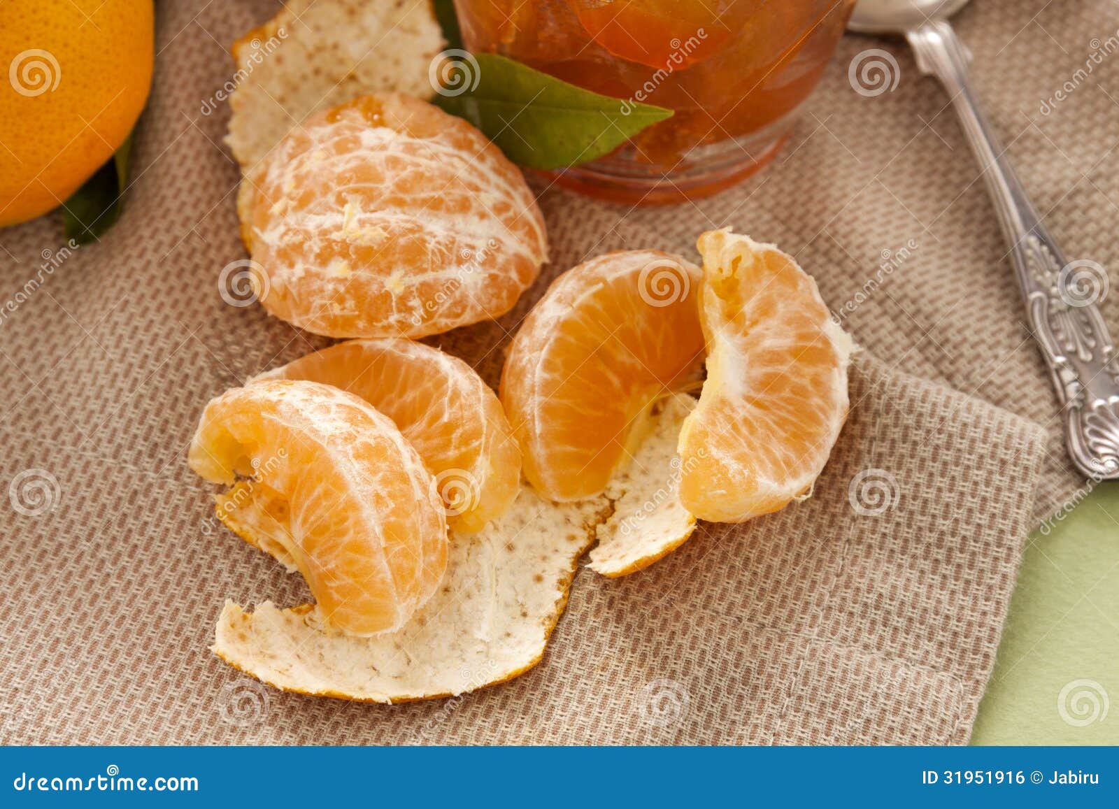 Mandarin Segments stock photo. Image of napkin, dining 31951916