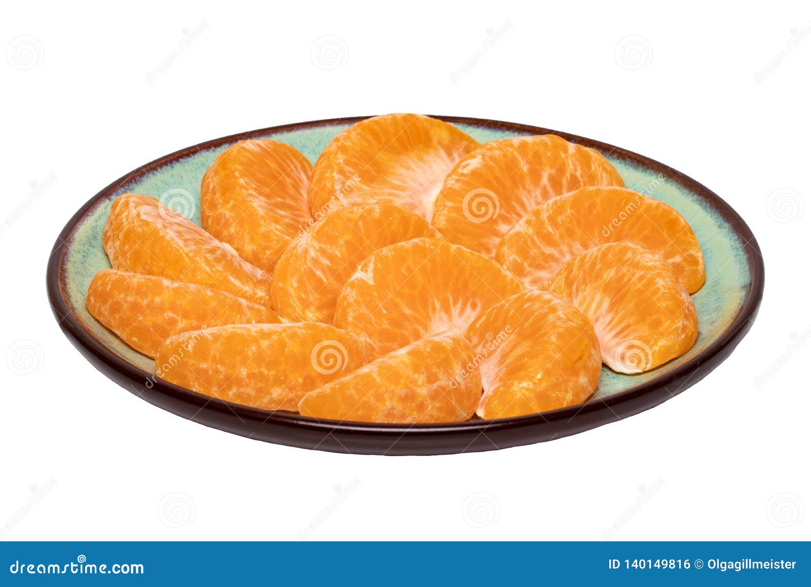 Mandarine Isolated. Close-up of Fresh Ripe Peeled Mandarin Orange Tangerine  or Clementine on a Plate Isolated on a White Stock Photo - Image of health,  closeup: 140149816