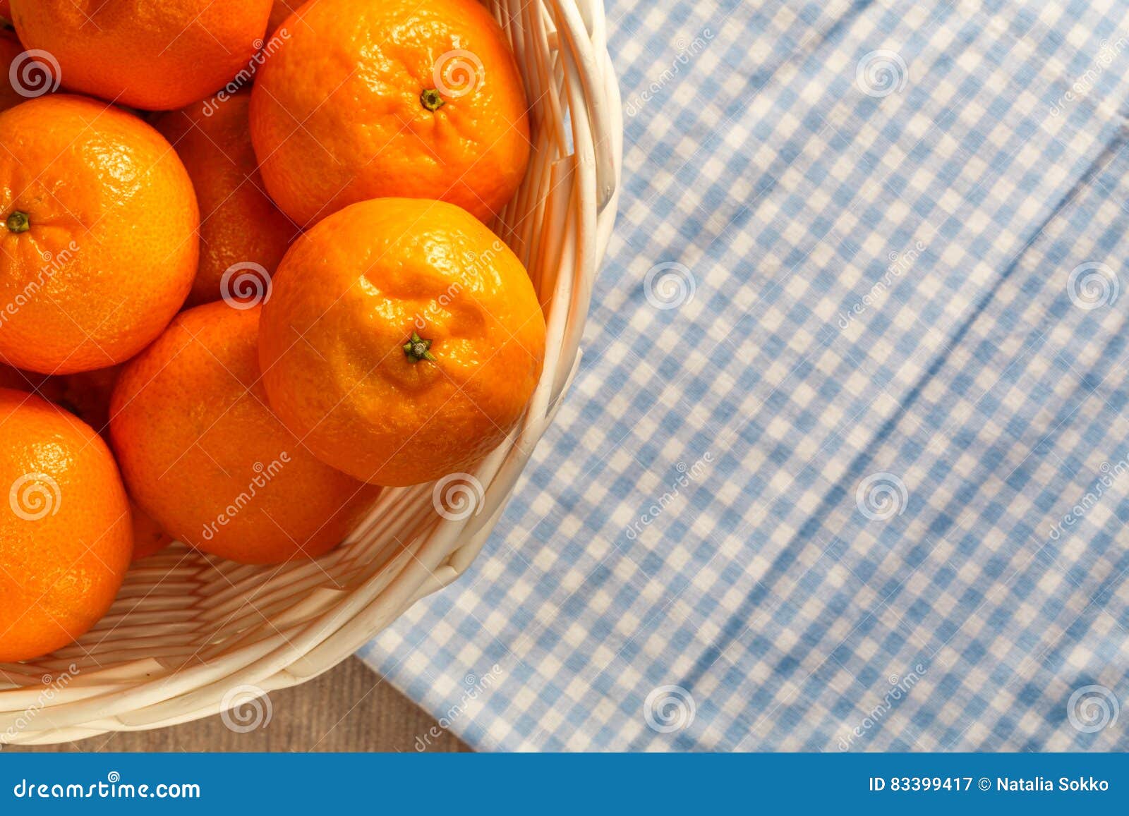 Mandarins in Wicker Basket on the Table Stock Image Image of fruit