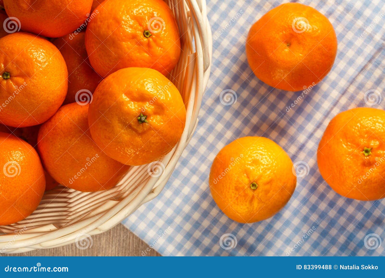 Mandarins in Wicker Basket on the Table Stock Photo Image of sweet